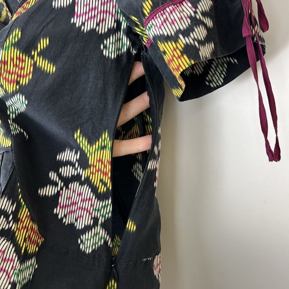 Anthropologie Floreat Black Floral Top Embroidered Sleeves Silk Blend Sz… - Picture 13 of 14